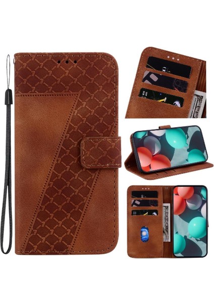 Kenar 50 5g Flip Folio Kapak Için Telefon Kılıfı Kart Yuvası Fonksiyonu Pu (Yurt Dışından)