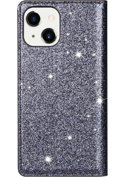 IPhone 14 Için Glitter Flip Case Pu Deri Kart Tutucu Manyetik Kapatma (Yurt Dışından)