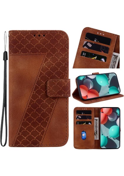 Kenar 50 Pro 5g Için Telefon Kılıfı Kart Yuvası Fonksiyonu Kabartmalı Desen (Yurt Dışından)