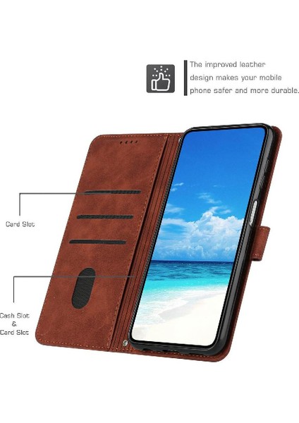Poco M6 4g Kickstand Yan Toka Pu Deri Aşk Için Flip Case (Yurt Dışından)