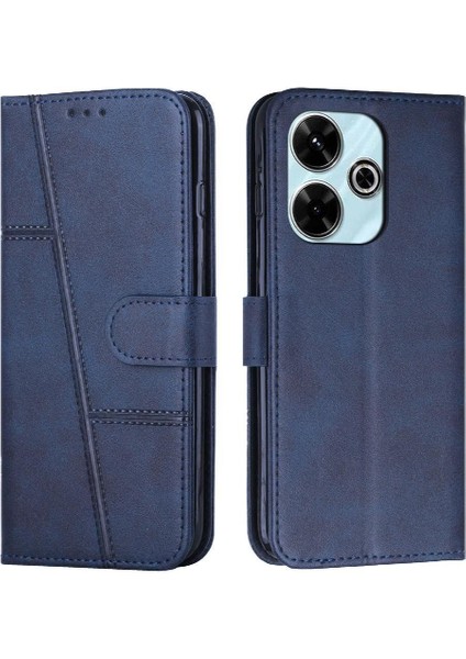 Poco M6 4g Yan Toka Için Flip Case Tam Koruma Kartı Pu (Yurt Dışından)