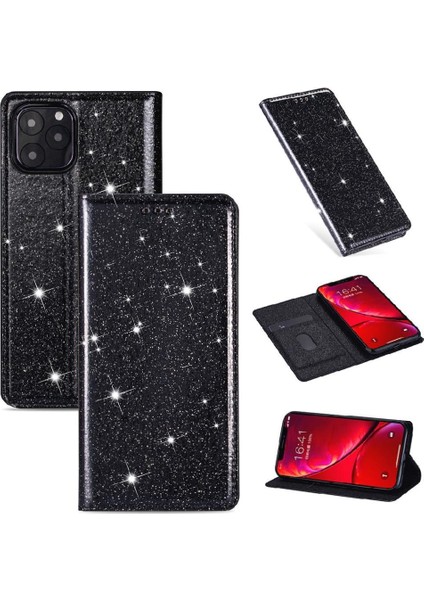 IPhone 12 Için Glitter Flip Case Pro Max Kart Tutucu Pu Deri Manyetik (Yurt Dışından)