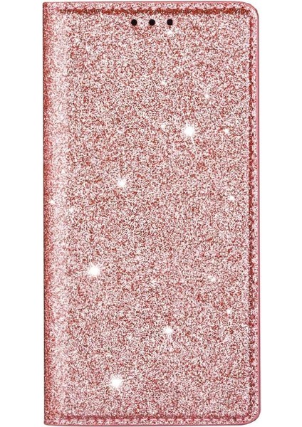 IPhone 12 Kart Tutucu Manyetik Kapatma Pu Deri Için Glitter Flip Case (Yurt Dışından)