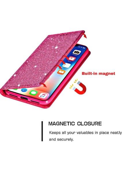 Glitter Flip Case IPhone 11 Pro Max Flip Case Cüzdan Kart Tutucu Pu (Yurt Dışından)