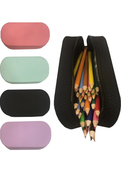 Silikon Yıkanabilir Kalem Kutusu Makyaj Çantası 21*10CM