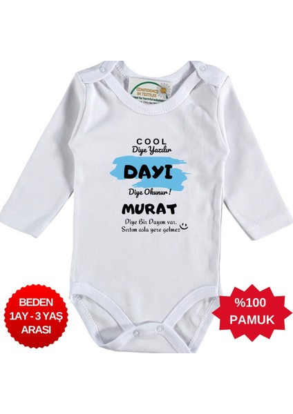 Cool Diye Yazılır Dayı Diye Okunur Yazılı Kişiye Özel Kız Bebek Zıbın