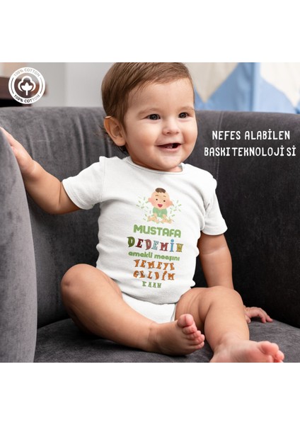 Dedemim Emekli Maaşımı Yemeye Geldim Kişiye Özel Erkek Bebek Zıbın