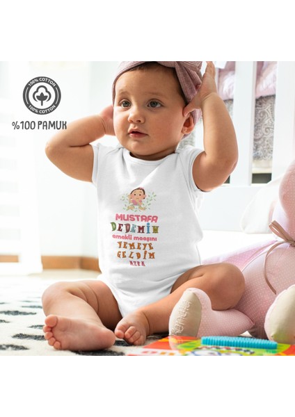 Dedemim Emekli Maaşımı Yemeye Geldim Kişiye Özel Kız Bebek Zıbın