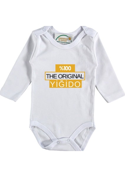 %100 The Original Yiğido Yazılı Kişiye Özel Bebek Zıbın