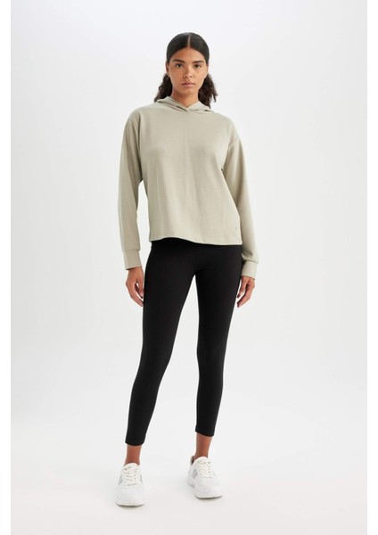 Fit Standart Fit Kapüşonlu Skuba Dalgıç Kumaş Sporcu Basic Düz Sweatshirt A5626AX24AU