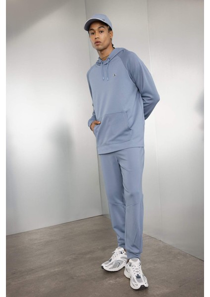 Mavi DeFactoFit Standart Fit Kapüşonlu Cepli Sporcu Sweatshirt C9171AX24AU