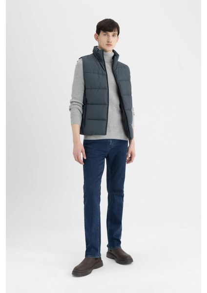 Su İtici Slim Fit Şişme Yelek Dar Kesim Dik Yaka Fermuarlı Cepli C5630AX24WN fiyatları