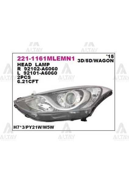 2211161LMLEMN1 2211161LMLEMN1 Ön Far Sol Hyundai I-30 15-