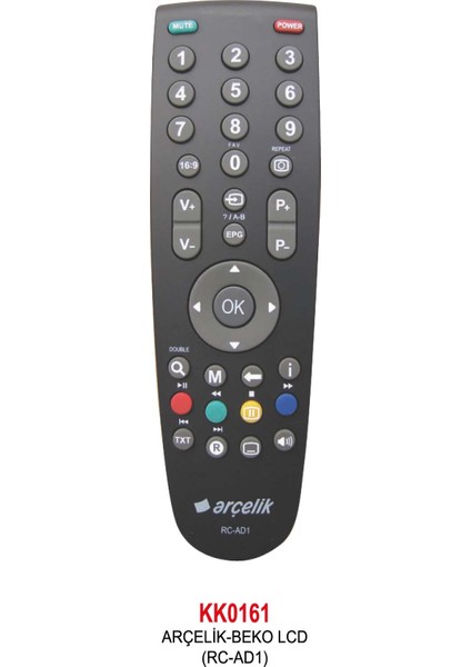 KK0161 Arçelik - Beko LCD (Rc-Ad1) Kumanda