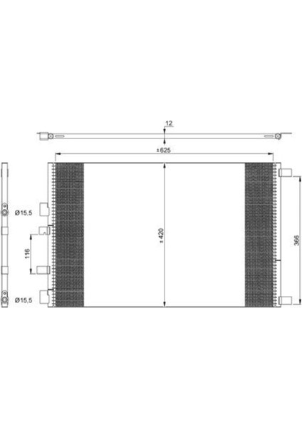 CFR908016 CFR908016 Klima Kondenseri Mondeo Iıı 2.0 Tdcı 00-07 628X440X16