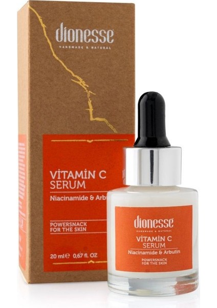 Aydınlatıcı Cilt Tonu Eşitleyici %100 Doğal Vitamin C Serum 20ml