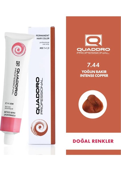 Quaddro Professional Quaddro Professıonel Saç Boyası 7.44 Yoğun Bakır 100 ml