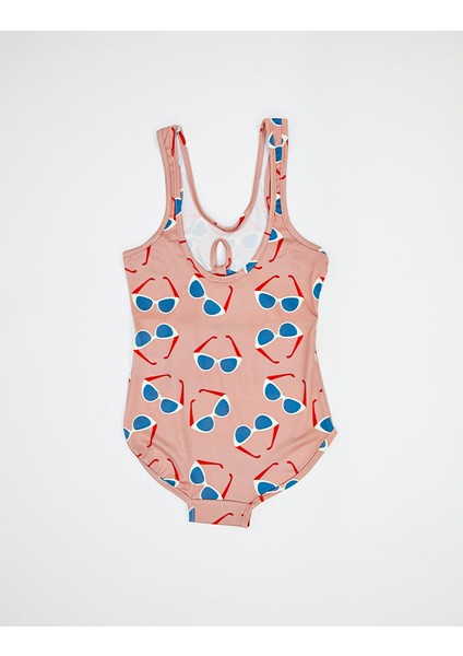 Genç Kız UV Korumalı Hızlı Kuruyan Askılı Desenli Mayo_RG3294