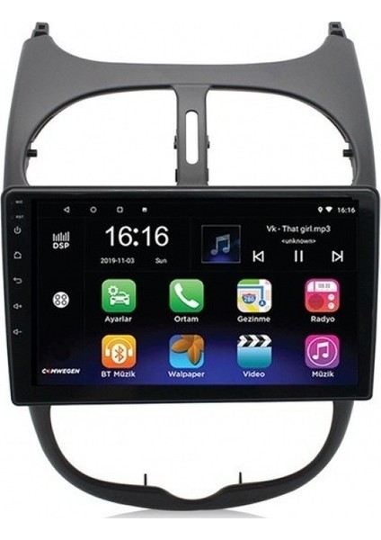 Peugeot 206 Android 2gb Ram 32GB Rom Carplay Navigasyon Multimedya