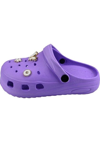 Taşlı Süslü Kelebekli Hafif Rahat Sandalet Çocuk Crocs Terlik