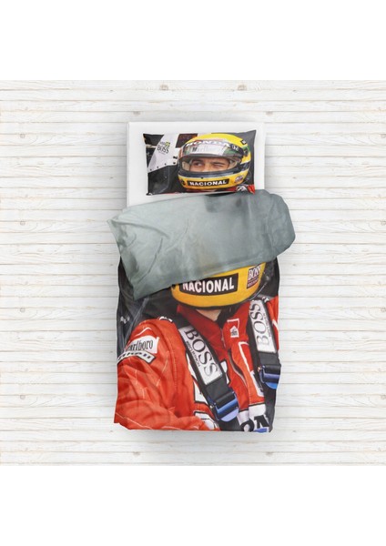 Ayrton Senna & Rain Man V2 Çift Taraflı Nevresim Takımı - 200 cm x 220 cm
