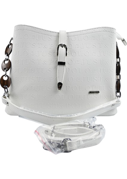 Kabartma Yazı Baskılı Şık ve Kullanışlı Dört Gözlü Hem Omuz Hem Çapraz Askılı Saglam Orijinal Just&polo Çapraz Çanta