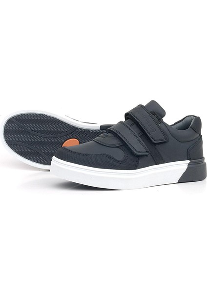 Hakiki Deri Siyah Beyaz Cırtlı Erkek Çocuk Sneaker indirimleri