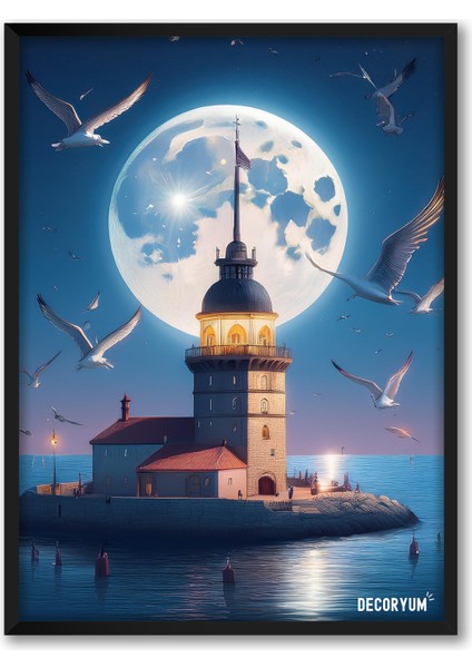 Kız Kulesi ve Martılar Tablo
