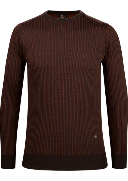 Erkek Sıfır Yaka Triko Kazak Desenli Kol ve Bel Lastikli Çelik Örgü Klasik Kalıp - 5004C