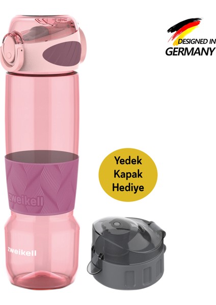 Rezon Switch Rose Bpa Içermez 650 ml Tritan Kırılmaz Suluk - Su Matarası - Yedek Kapak Hediyeli