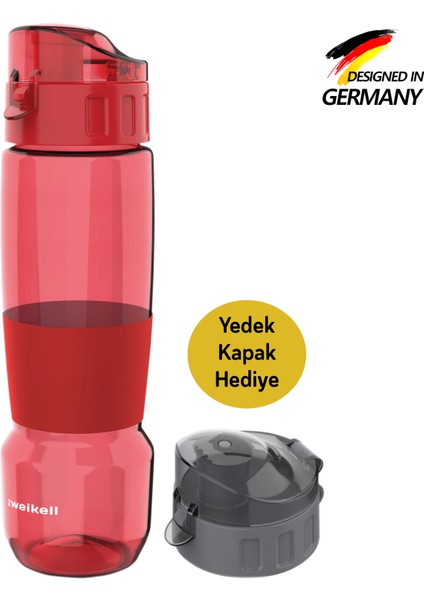 Pivot Switch Maroon Red Bpa Içermez 650 ml Tritan Kırılmaz Suluk-su Matarası - Yedek Kapak Hediyeli