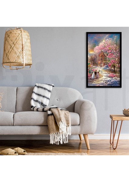 Pembe Kış Çiçekleri Pixart Sanat 38 x 51 cm