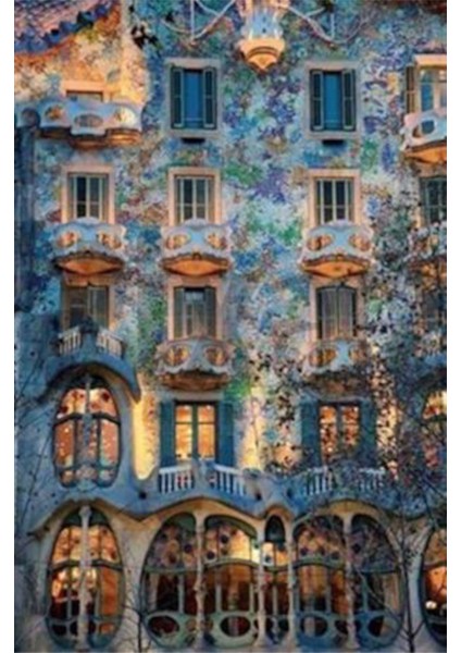 Barcelona Evleri Pixart Sanat Elmas Mozaik Tablo Diamond Türkiye 41 x 74 cm
