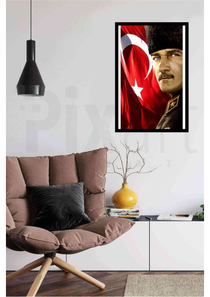 Mustafa Kemal ve Bayrak PixArt Sanat Elmas Mozaik Tablo Diamond Türkiye 40*60 fiyatları