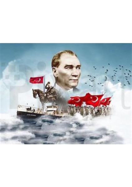 Atatürk PixArt Sanat Elmas Mozaik Tablo Diamond Türkiye 71*53