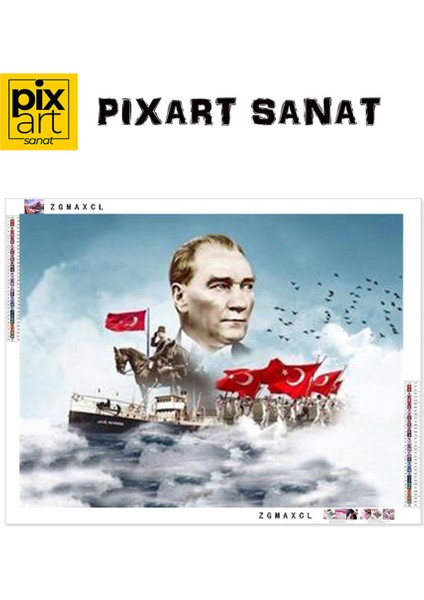 Atatürk PixArt Sanat Elmas Mozaik Tablo Diamond Türkiye 71*53 fırsatları