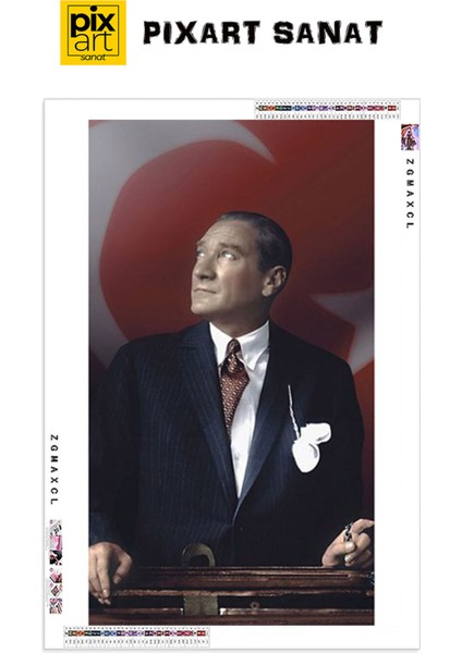 Bayrak ve Mustafa Kemal Atatürk PixArt Sanat Elmas Mozaik Diamond Türkiye 40*60 fırsatları