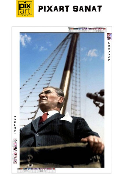 Mustafa Kemal Atatürk Denizde PixArt Sanat Elmas Mozaik Tablo Diamond Türkiye 40*60 fırsatları