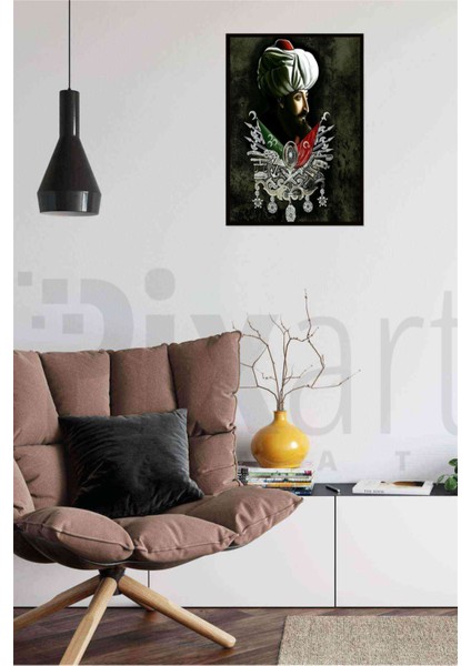 Fatih Sultan Mehmet ve Osmanlı Tuğrası PixArt Sanat Elmas Mozaik Diamond Türkiye 50*35
