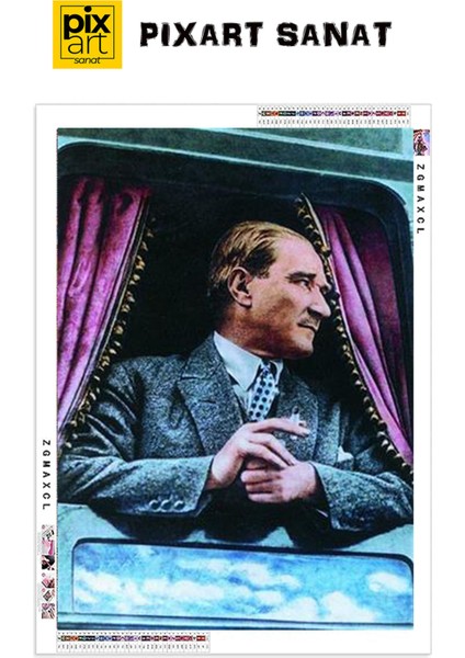 Atatürk  PixArt Sanat Elmas Mozaik Tablo Diamond Türkiye 40*55