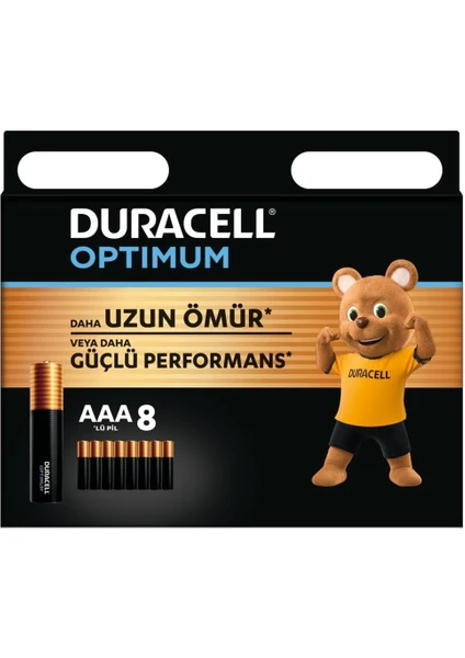 Optimum AAA Pil (8’li paket), Alkalin Pil 1,5V, LR03 MX2400