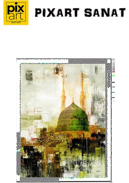 Eskitme Tarz Mescid-I Nebevi Sanat Pixart Sanat Elmas Mozaik Tablo Diamond Türkiye 53*74 fırsatları