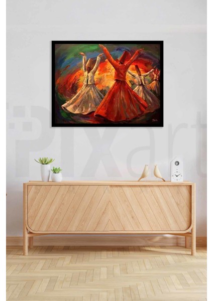 Rengarenk Semazenler Pixart Sanat Elmas Mozaik Tablo Diamond Türkiye 66*51 modelleri