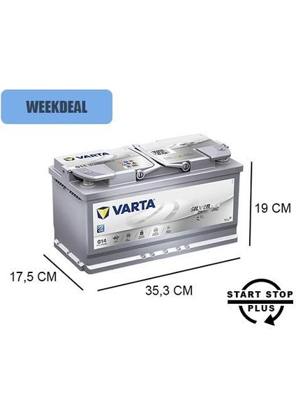 Silver Dynamic G14 (A5) Start-Stop Agm 12 V 95 Ah 850CCA Akü