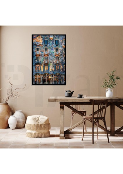 Barcelona Evleri Pixart Sanat Elmas Mozaik Tablo Diamond Türkiye 41 x 74 cm modelleri