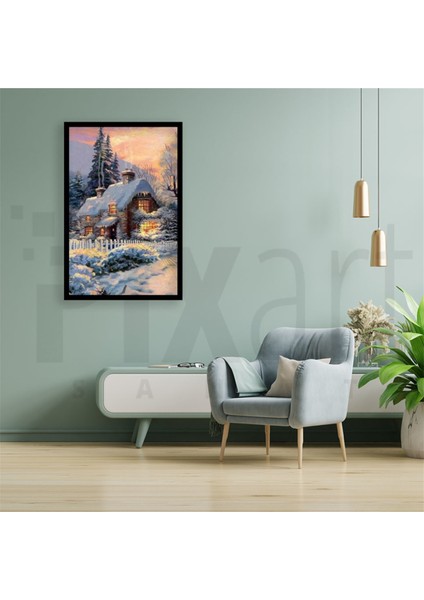 Bacası Tüten Taş Ev Pixart Sanat Elmas Mozaik Tablo Diamond Türkiye 43 x 64 cm fiyatları