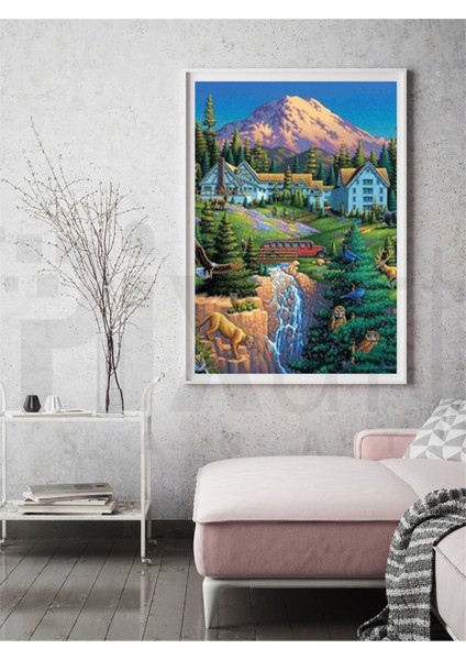 Doğa Içindeki Huzurlu Köy Pixart Sanat 58 x 74 cm modelleri