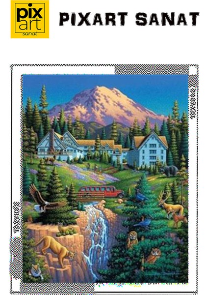 Doğa Içindeki Huzurlu Köy Pixart Sanat 58 x 74 cm fırsatları