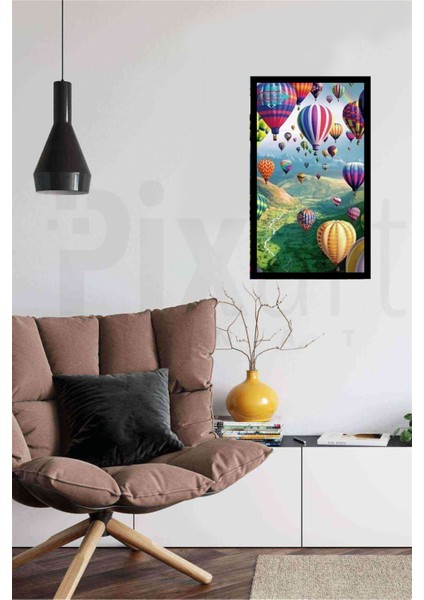 Uçan Balon Manzarası Pixart Sanat Elmas Mozaik Tablo Diamond Türkiye 30 x 56 cm