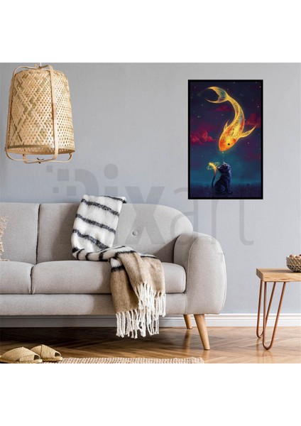 Hayalde Buyuk Balik 38 x 69 Elmas Mozaik Tablo modelleri